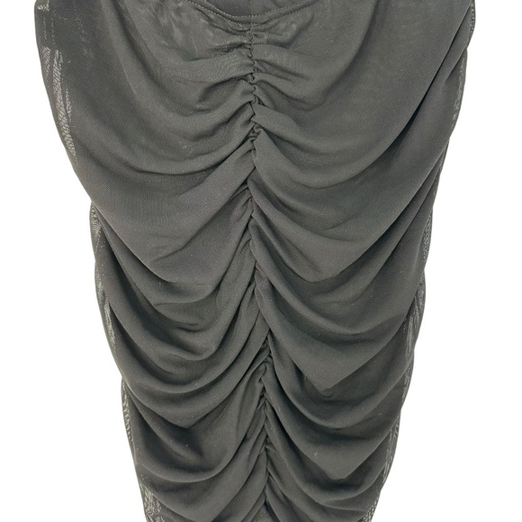 SHEIN SXY BLACK RUCHED SHEER MESH  SKIRT SIZE XS/S - Picture 3 of 8